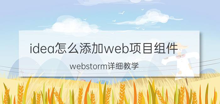 idea怎么添加web项目组件 webstorm详细教学？